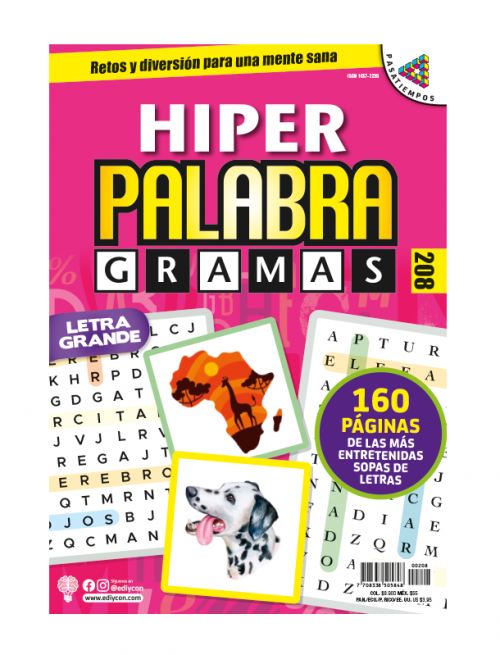 HPG 208, Sopas de letras, letra grande, hiper palabragrama